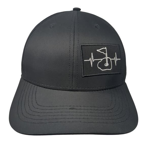 The Heartbeat Brand Snapback Hat Black One Size Adjustable Embroidered 6 Panel - Picture 1 of 8